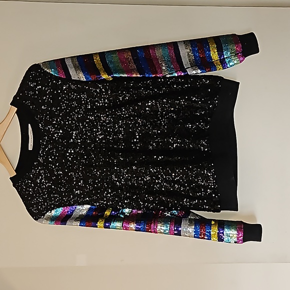 Mary Katrantzou Rainbow Sequined Sweatshirt
